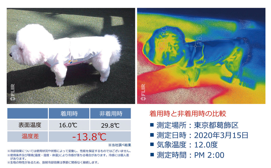 ラディクール　世界初放射冷却素材使いペットウェア